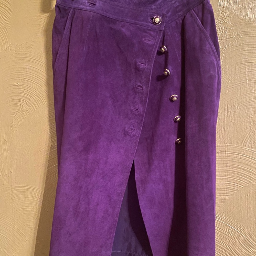Carlisle Purple 100 percent Suede skirt